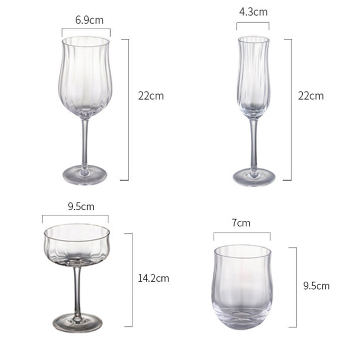 Wine Glasses Clear Glass Water Glasses Drinkware Kitchen Tableware - HANBUN