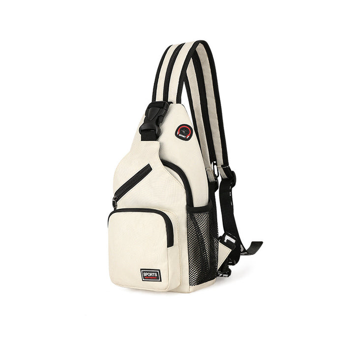 Backpack Travel Headphone Hole Satchel Hiking Travel Sports Bag - HANBUN