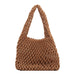Straw Shoulder Bag Ladies Hollow Handbag Wrist Bucket Bag - HANBUN