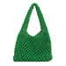 Straw Shoulder Bag Ladies Hollow Handbag Wrist Bucket Bag - HANBUN