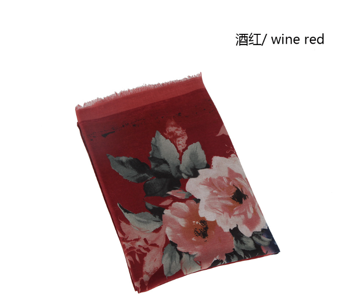 Yishine Big Rose Elegant Printing Scarf - HANBUN