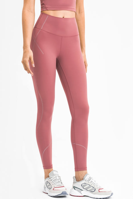Women's Scrunch Butt Leggings Mesh Printed Cropped Yoga Pants - HANBUN