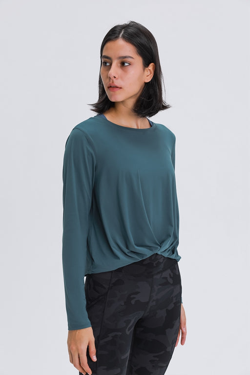 Women's Long Sleeve T-Shirt Green - HANBUN
