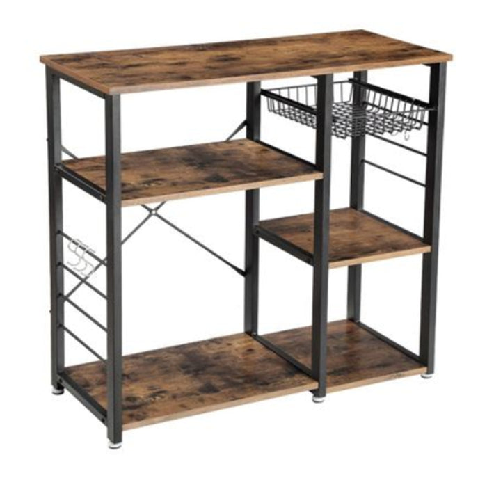 [US Stock]Metal Kitchen Vertical Shelf With Iron Shelf