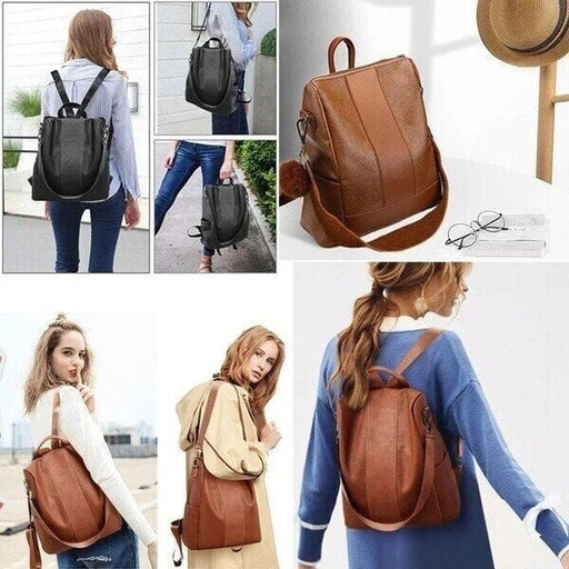 [Perfect gift choice]2022 limited edition leather ladies' anti-theft backpack - HANBUN