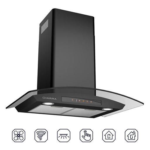 [us stock]CIARRA 30 Inch Wall Mount Range Hood With 3-Speed Extraction CAB75502-OW - HANBUN