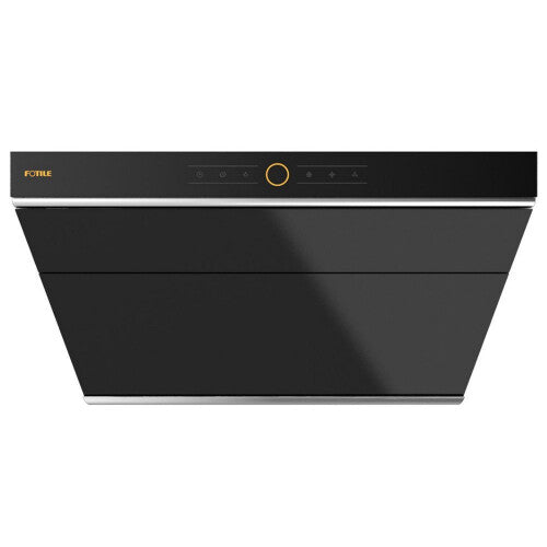 [US Stock]FOTILE Slant Vent Series 30" 850 CFM Under Cabinet or Wall Mount Range Hood with 2 LED lights and Touchscreen in Onyx Black Tempered Glass