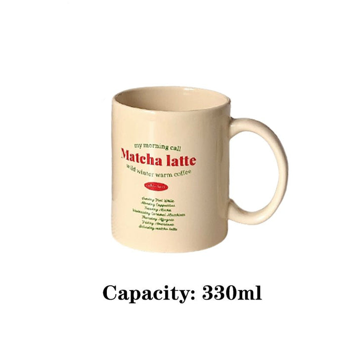 Cream Mug Ceramic Latte Cup Coffee Cup - HANBUN