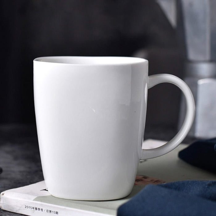 Creative Coffee Mug Pure White Ceramic Mug - HANBUN