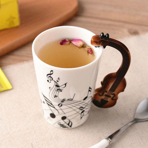 Creative Music Violin Style Guitar Ceramic Mug - HANBUN