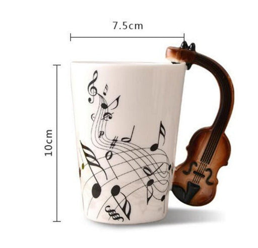 Creative Music Violin Style Guitar Ceramic Mug - HANBUN