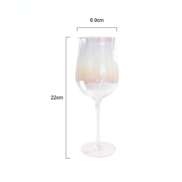 Crystal Glasses Vertical Ribbed Cocktail Glasses Set - HANBUN