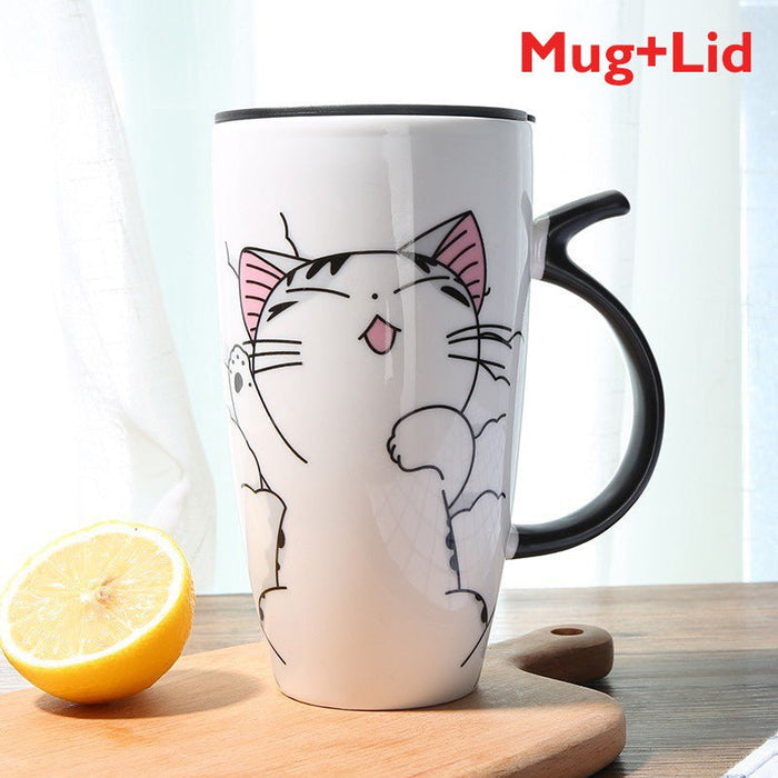 Cute Cat Ceramics Coffee Mug - HANBUN