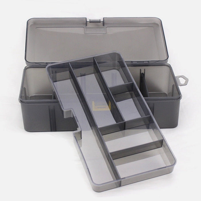 Double Bait Rigging Box, Fishing Gear Fittings, PP Material, 21.5x12x6, 7cm, Space Adjustable, Translucent Tools, - HANBUN