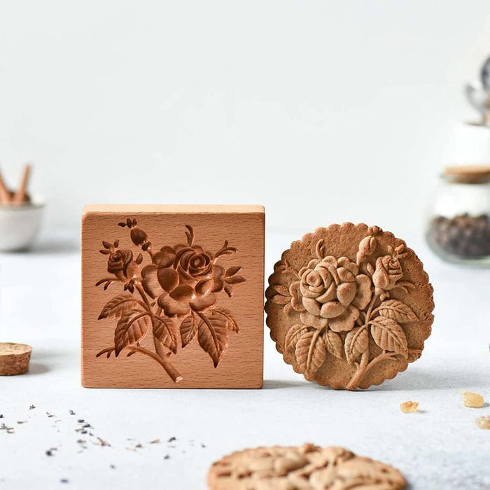 (🎁Early Christmas Sale- 49% OFF🎁)Wood patterned Cookie cutter - Embossing Mold For Cookies - HANBUN