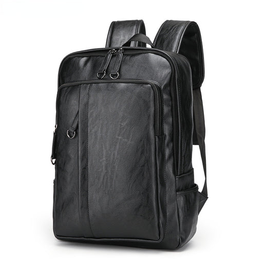 Soft Leather Backpack Men Large Capacity Computer Backpack Travel Bag - HANBUN