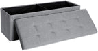 [US Stock] SONGMICS Foldable Ottoman Storage Bench Light Gray