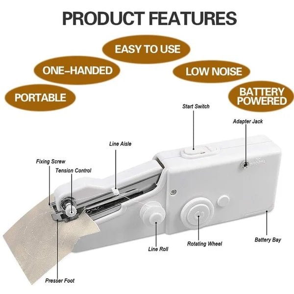 🔥Last Day Promotion 50% OFF - Handheld Mini Electric Sewing Machine[Make Your Life Easier✨] - HANBUN
