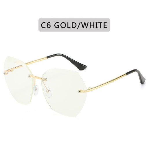 Fashion Rimless Pilot Sunglasses - HANBUN