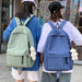 Female Backpack School Bag Leisure Bag Solid Color Travel Backpack - HANBUN