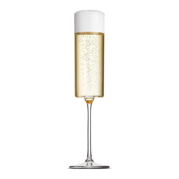 Glass Champagne Flutes 4-piece Set Square-rimmed Blown Glass - HANBUN