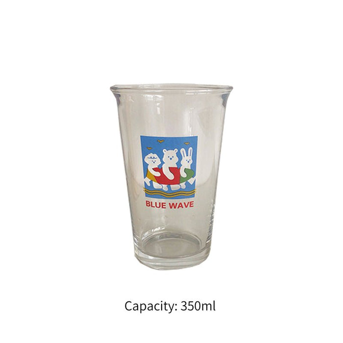 Glass Cup with Cartoon Milk Coffee Cup - HANBUN