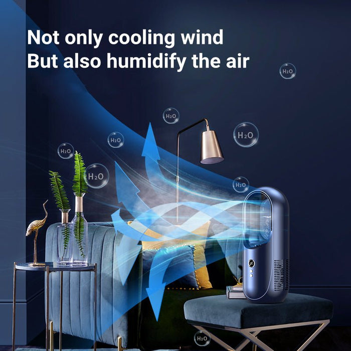 Home Electric Air Conditioning Fan Usb Charging Turbo Leafless Fan - HANBUN