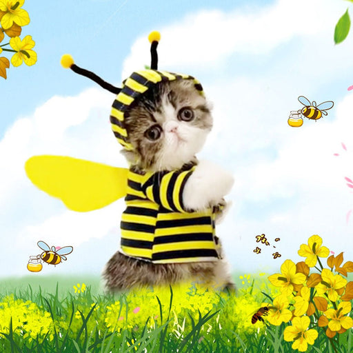 Honeybee Style Cat Clothing,Fleece Puppy Hoody Sweater - HANBUN