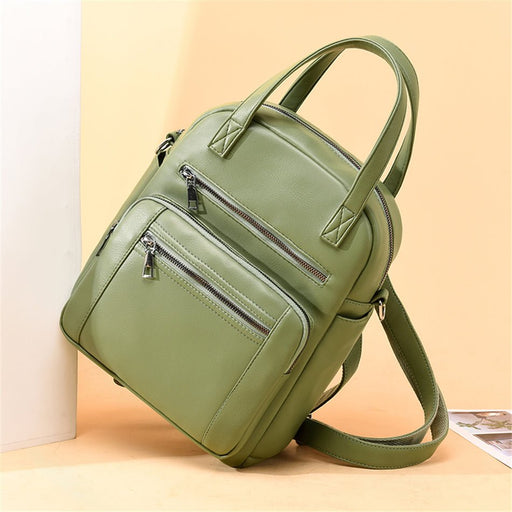Leather Backpack Female Travel Bag - HANBUN