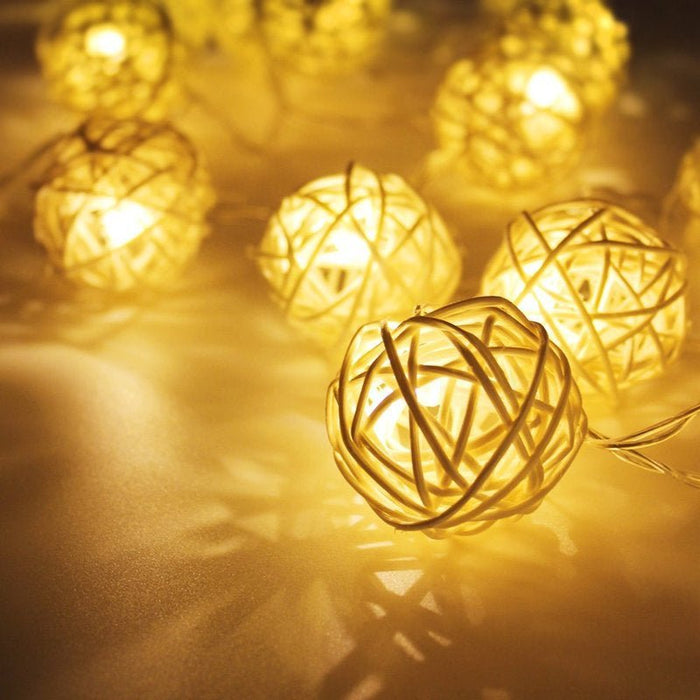 LED Rattan Balls String Lights - HANBUN