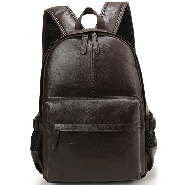 Men's Backpack Leather School Backpack Waterproof - HANBUN