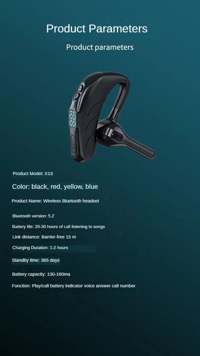Bluetooth 5.1 Microphone Wireless Headset - HANBUN