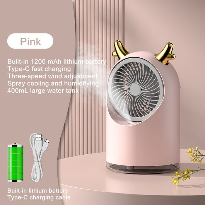 Mini Table Water Mist Cooling Electric Fan - HANBUN