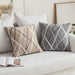 2 Pillowcases Woven Cushion Covers 18 X 18 Inches - HANBUN