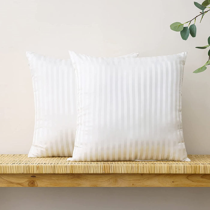 2 Striped Hypoallergenic Throw Pillows 12x20 Inches - HANBUN
