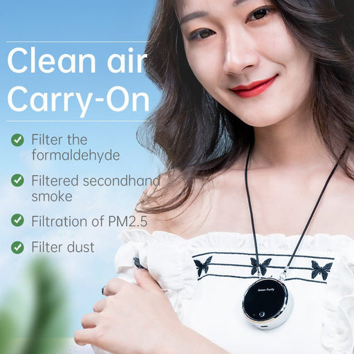 Portable Necklace Anion Air Purifier Personal Negative Ion Purifierl - HANBUN