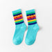 Rainbow medium tube ins trendy women's socks - HANBUN