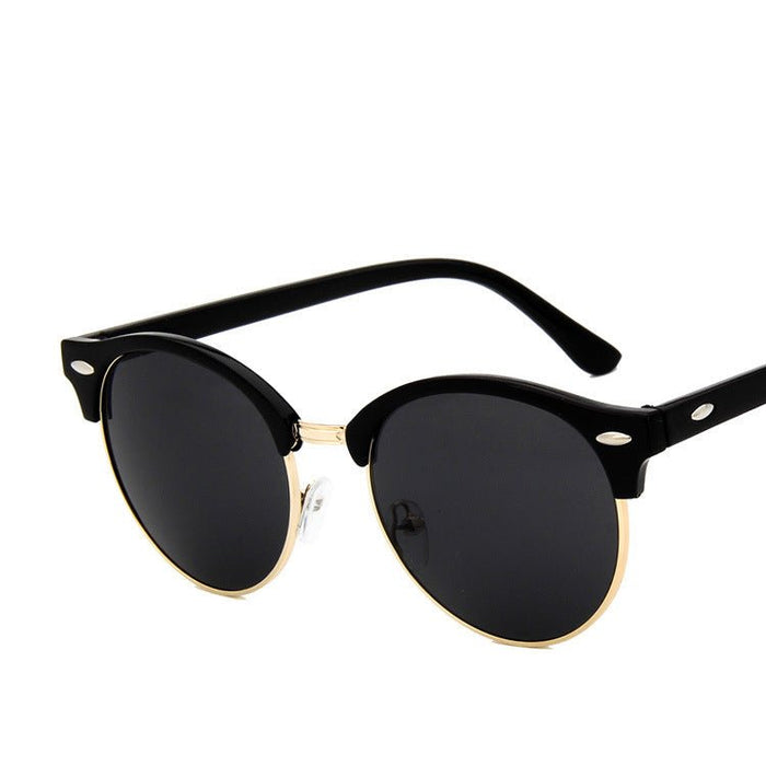 Retro Semi Rimless Sunglasses - HANBUN