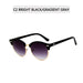 Retro Semi Rimless Sunglasses - HANBUN